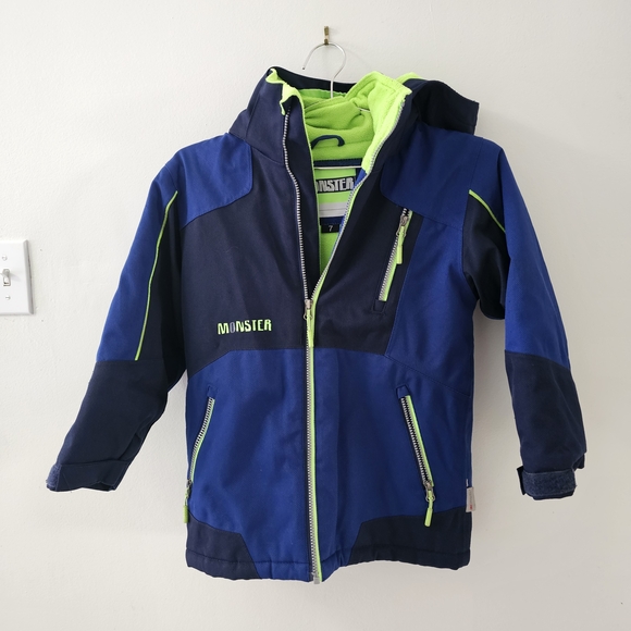 Kids Blue and Green winter coat - Picture 1 of 7